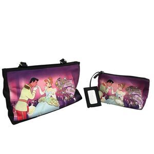Vintage Disney Princess Cinderella Tote Bag with Matching Makeup Pouch Wristlet